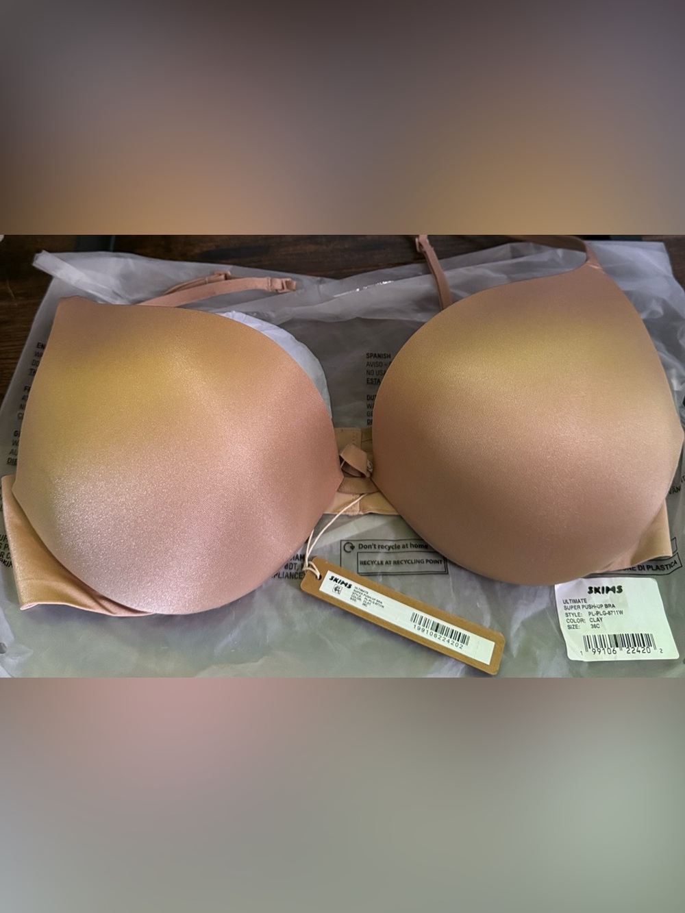 Women's Smooth Push-Up Bra in Gold